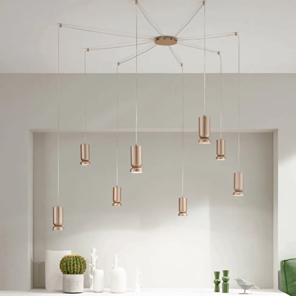 Lampadario Moderno in Alluminio Verniciato a Polvere e Cavo Regolabile - Buxus