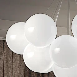 Lampadario Moderno in Vetro Veneziano Incamiciato Soffiato a Mano - Neve