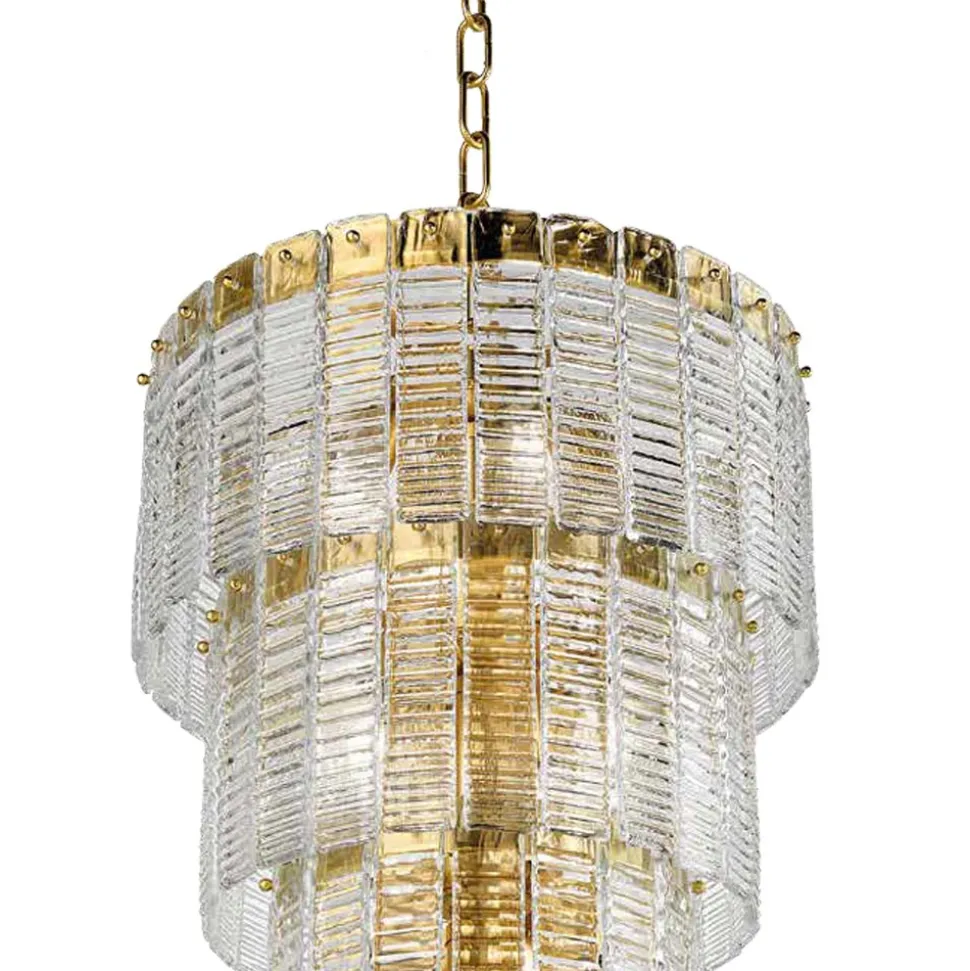 Lampadario Moderno 12 Luci in Vetro Artigianale Lusso Italiano - Valadier