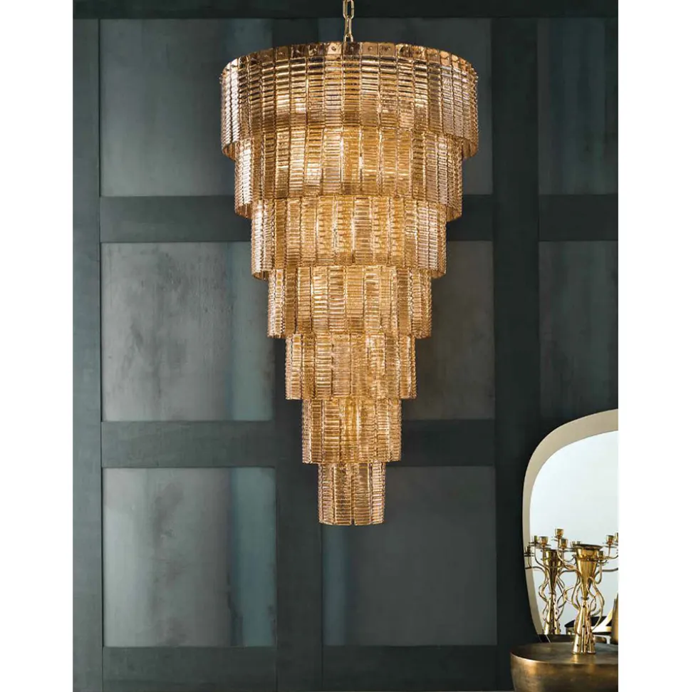 Lampadario Moderno 36 Luci in Vetro Artigianale Lusso Italiano - Valadier