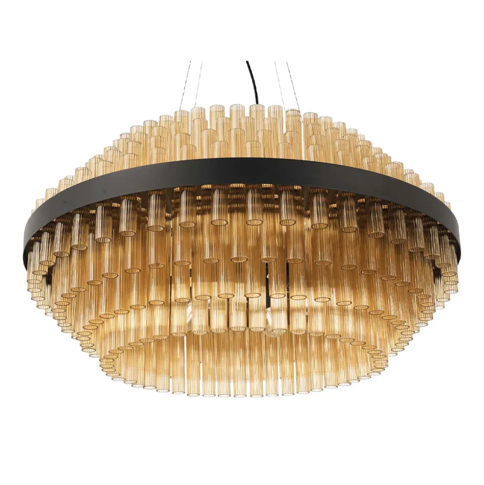 Lampadario Moderno Vetro Soffiato e Metallo Artigianato Italiano - Maesta