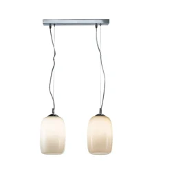 Lampadario Sospeso a Due Lumi in Vetro Soffiato a Mano Made in Italy - Soffio