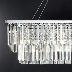 Lampadario Sospeso Classico Metallo e Cristallo Molato di Lusso - Mirielle