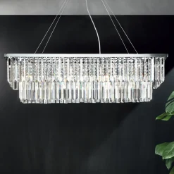 Lampadario Sospeso Classico Metallo e Cristallo Molato di Lusso - Mirielle