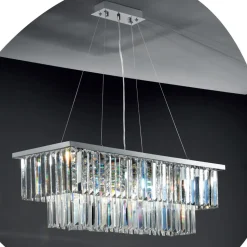 Lampadario Sospeso Classico Metallo e Cristallo Molato di Lusso - Mirielle