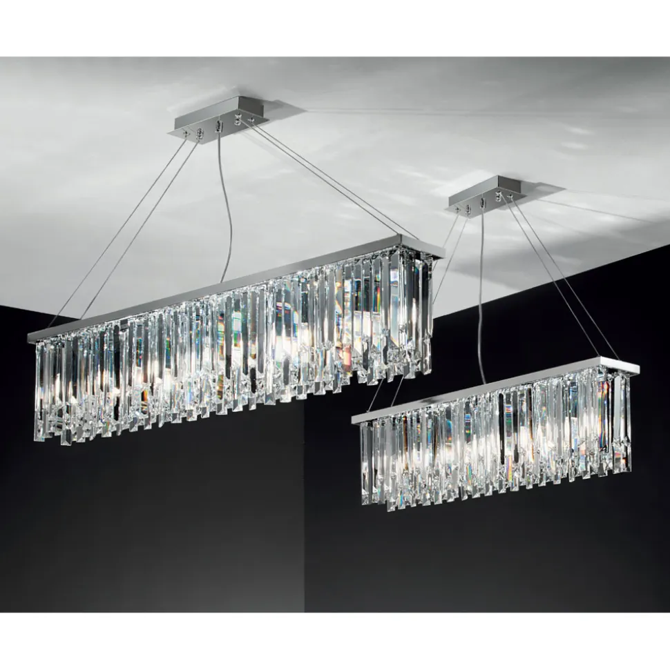 Lampadario Sospeso Classico Lusso in Metallo e Cristallo Molato - Zolando
