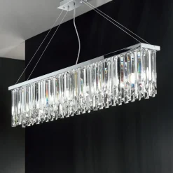 Lampadario Sospeso Classico Lusso in Metallo e Cristallo Molato - Zolando