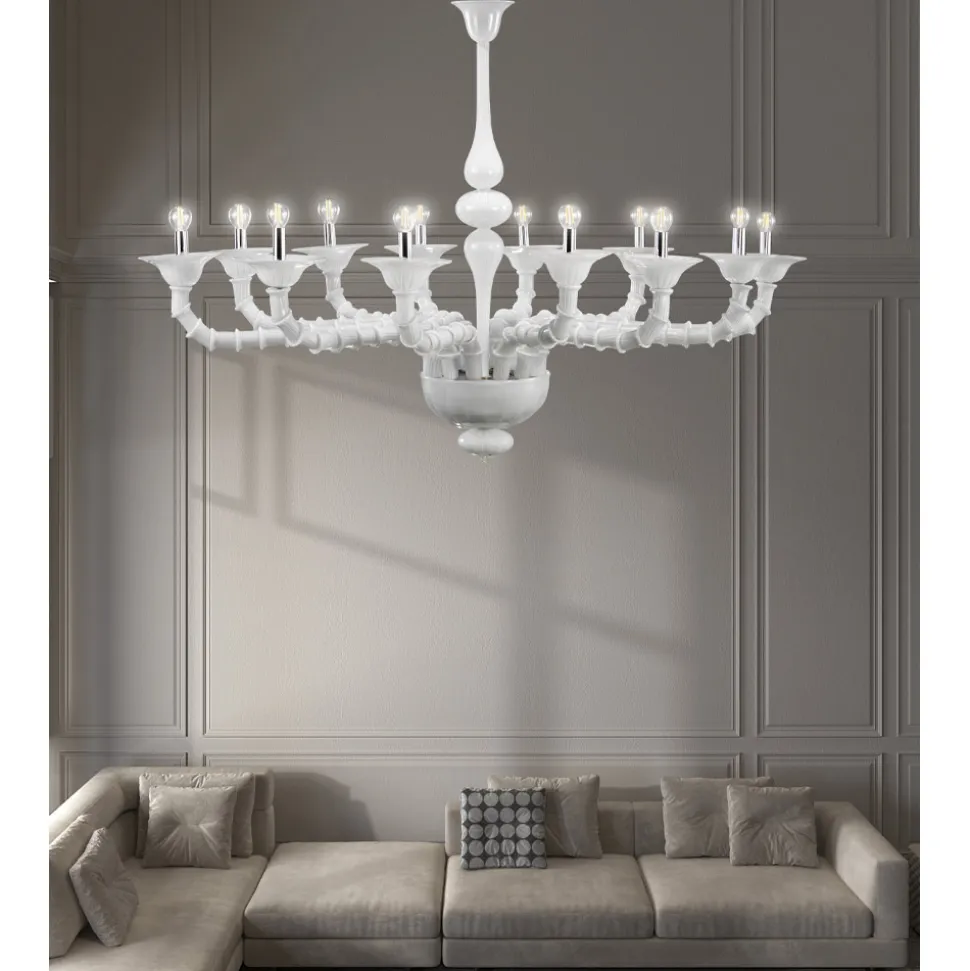 Lampadario Stile Classico in Vetro Veneziano Soffiato a Mano - Vanity