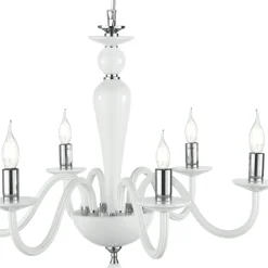 Lampadario Stile Classico 6 Luci in Vetro e Metallo Made in Italy - Oliver