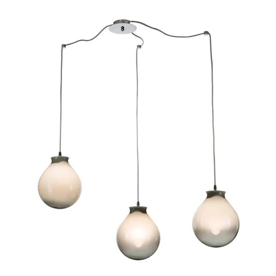 Lampadario Tre Lumi Piccoli in Vetro Soffiato Artigianale Made in Italy - Iride