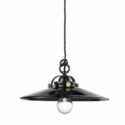 Lampadario vintage industriale in ceramica lucida Gloria Ferroluce
