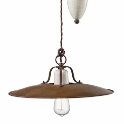 Lampada saliscendi artigianale in ceramica e metallo Kristen Ferroluce