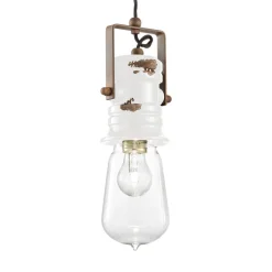 Lampada Sospensione Design Industriale in Ferro, Vetro e Ceramica - Urban