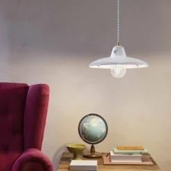 Lampada Sospensione in Ceramica Artigianale Vintage Decori a Mano - Como