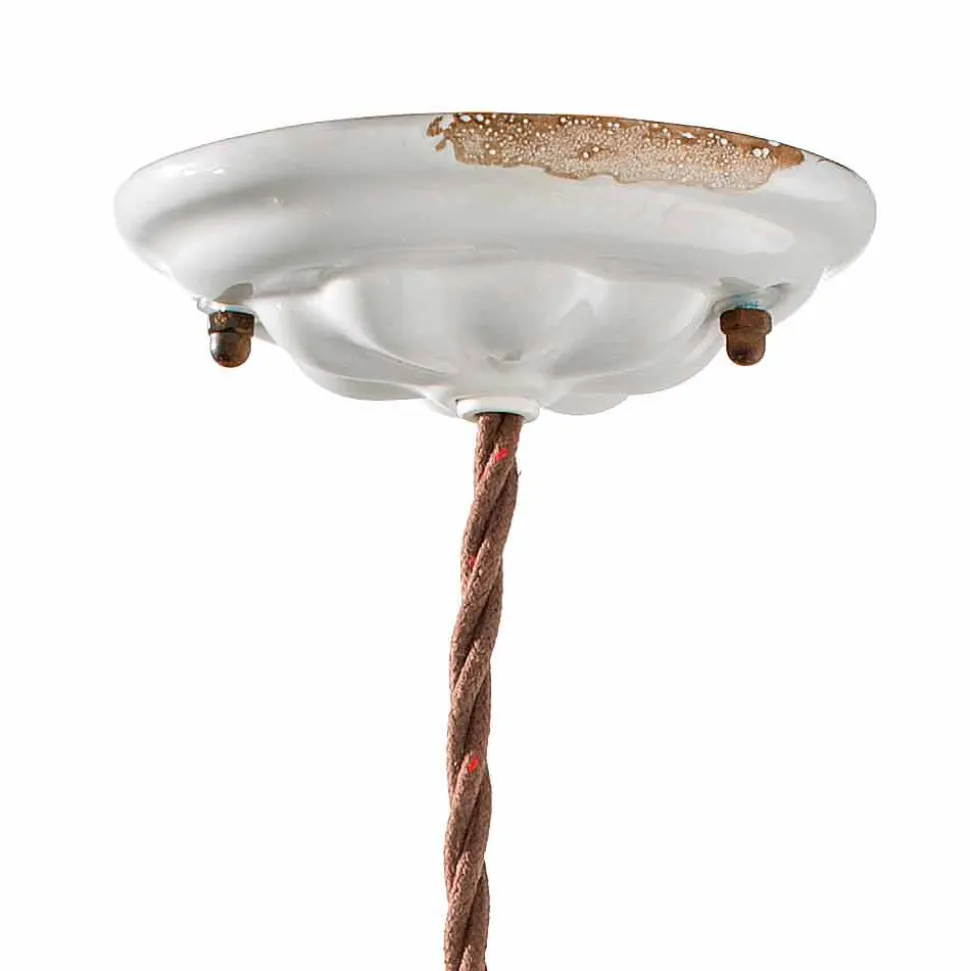 Lampada sospensione orientabile in ceramica e metallo Alayna Ferroluce