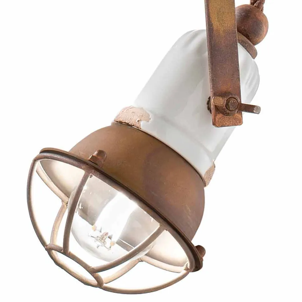 Lampada sospensione orientabile in ceramica e metallo Alayna Ferroluce