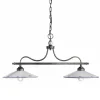 Lampada Sospesa a 2 Luci in Ceramica Dipinta a Mano e Ferro Design - Asti