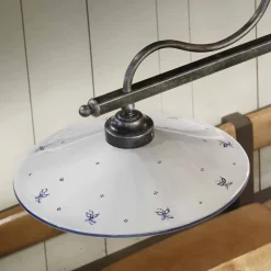 Lampada Sospesa a 2 Luci in Ceramica Dipinta a Mano e Ferro Design - Asti