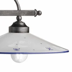 Lampada Sospesa a 2 Luci in Ceramica Dipinta a Mano e Ferro Design - Asti