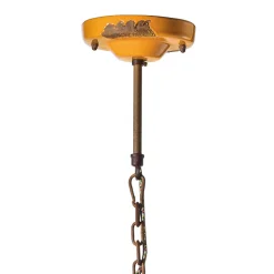 Lampada Sospesa Artigianale in Ferro e Ceramica con Griglia - Industrial