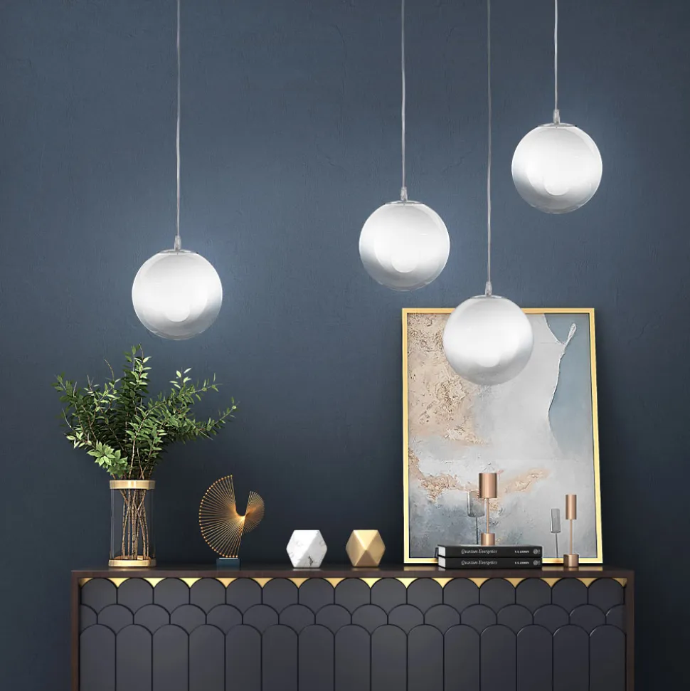 Lampada Sospesa Artigianale in Vetro Veneziano Incamiciato Soffiato - Nova