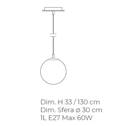 Lampada Sospesa Artigianale in Vetro Veneziano Incamiciato Soffiato - Nova