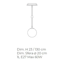 Lampada Sospesa Artigianale in Vetro Veneziano Incamiciato Soffiato - Nova