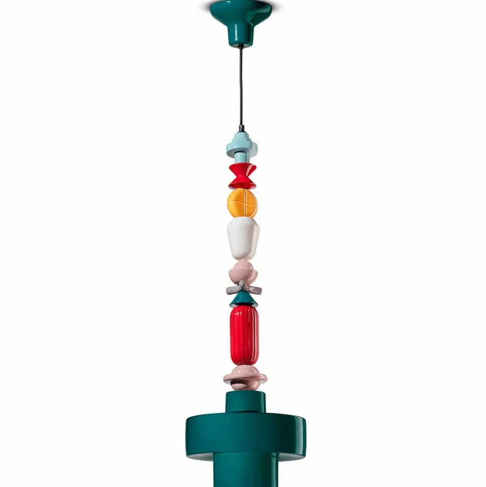 Lampada Sospesa Ceramica Giallo o Verde Design Made in Italy – Ferroluce Lariat