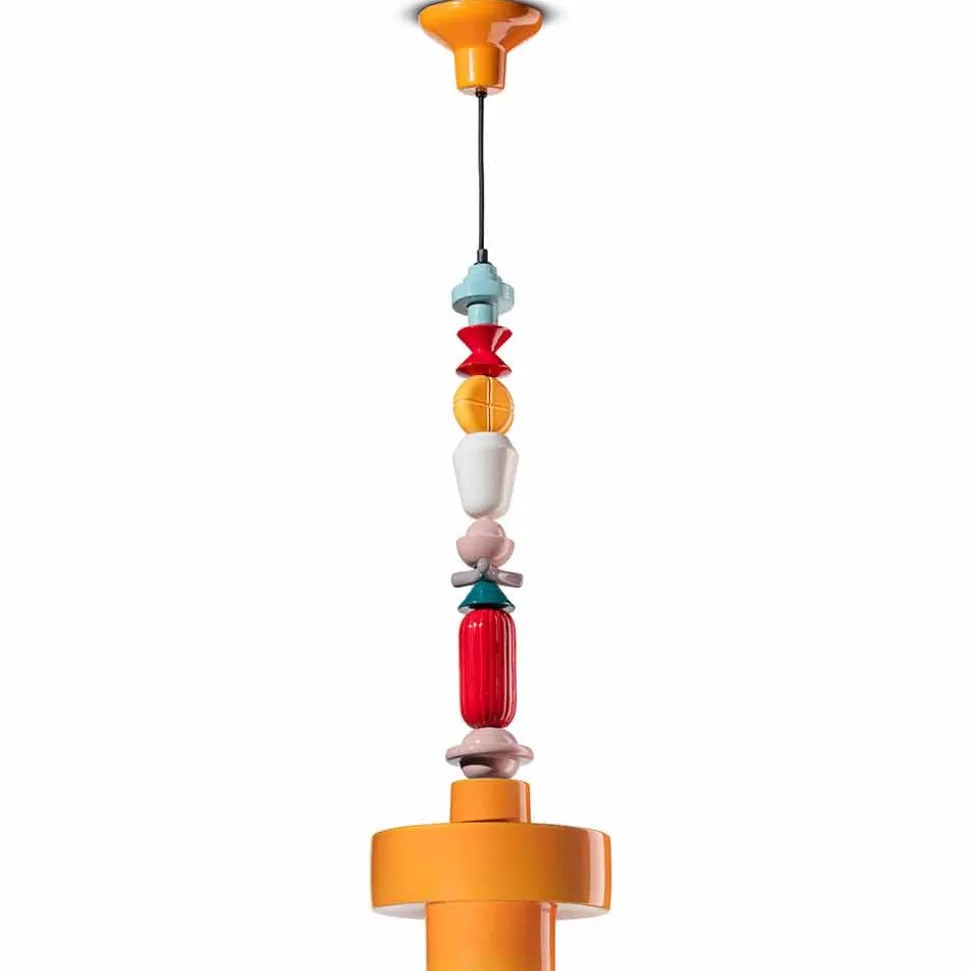Lampada Sospesa Ceramica Giallo o Verde Design Made in Italy – Ferroluce Lariat