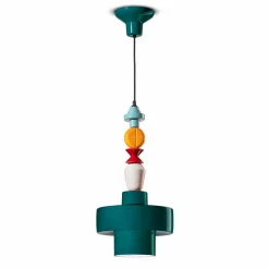 Lampada Sospesa Ceramica Giallo o Verde Design Made in Italy – Ferroluce Lariat