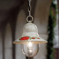 Lampada Sospesa da Esterno in Alluminio Bianco Dipinto a Mano - Imperia