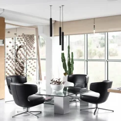 Lampada Sospesa da Incasso in Alluminio Bianco o Nero, 2 Pezzi - Rebolla