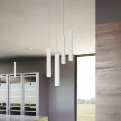 Lampada Sospesa da Incasso in Alluminio Bianco o Nero, 2 Pezzi - Rebolla