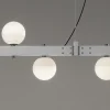 Lampada Sospesa Design Alluminio Bianco con Sfere Vetro e Faretti - Esodo