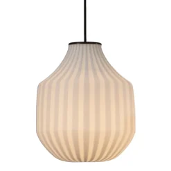 Lampada Sospesa Design Tondeggiante in Vetro Bianco in Filigrana - Caravan