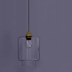 Lampada Sospesa di Design in Metallo e Vetro Trasparente Made in Italy - Clizia