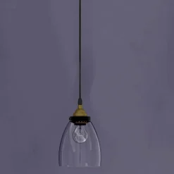 Lampada Sospesa di Design in Metallo e Vetro Trasparente Made in Italy - Clizia