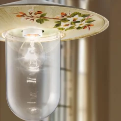 Lampada Sospesa Esterno in Alluminio Decoro Fiori Dipinto a Mano - Genova