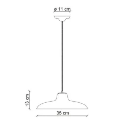 Lampada Sospesa in Ceramica Nera e Ferro Design Vintage Industriale - Bew