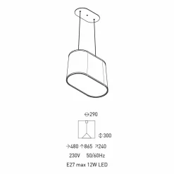 Lampada Sospesa in Metallo con Paralume in Rete o Lino Made in Italy - Jump