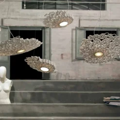 Lampada Sospesa in Tecnopolimero Bianco di Design 2 Dimensioni - Cattedrale