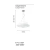 Lampada Sospesa in Vetro Bianco Soffiato e Metallo Cromato - Illumina