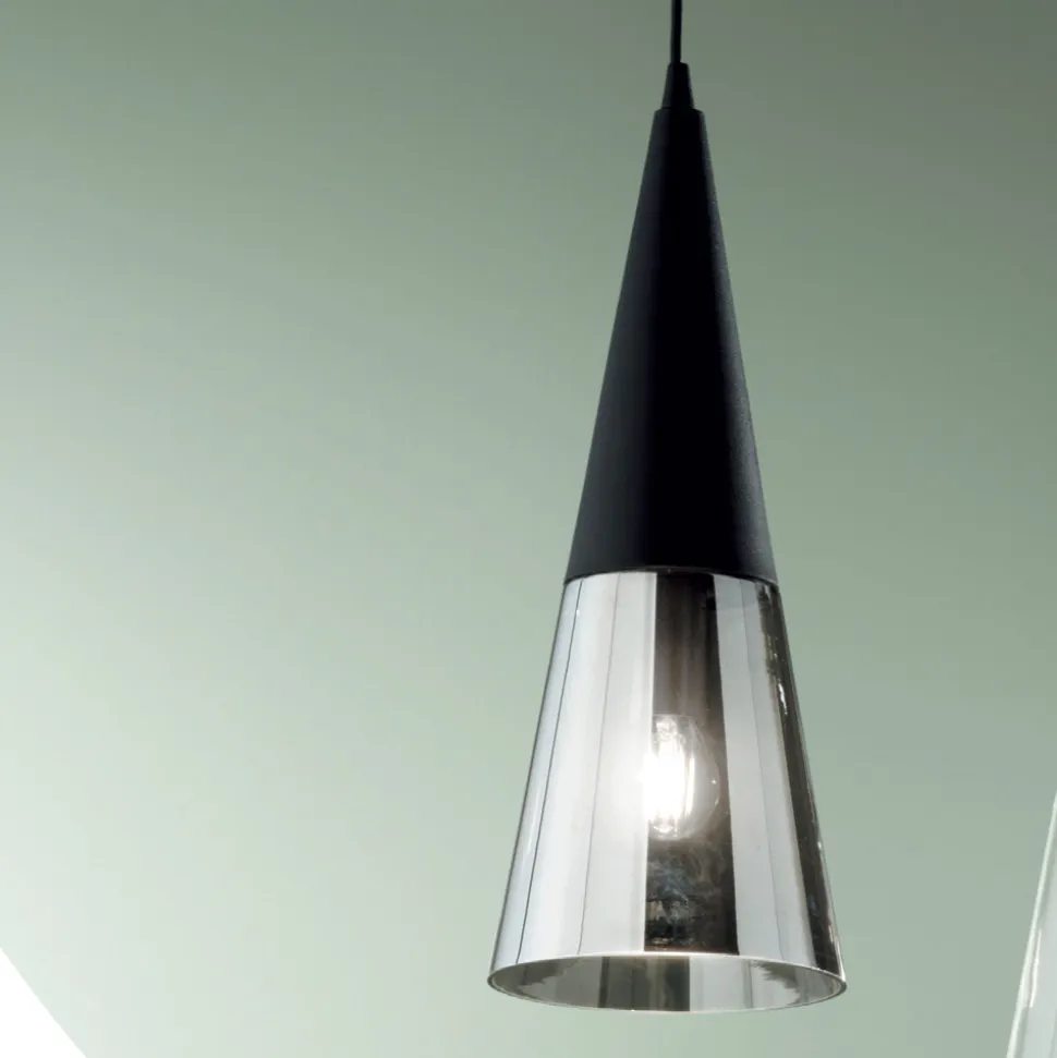 Lampada Sospesa in Vetro Soffiato con Struttura in Metallo - Trentino