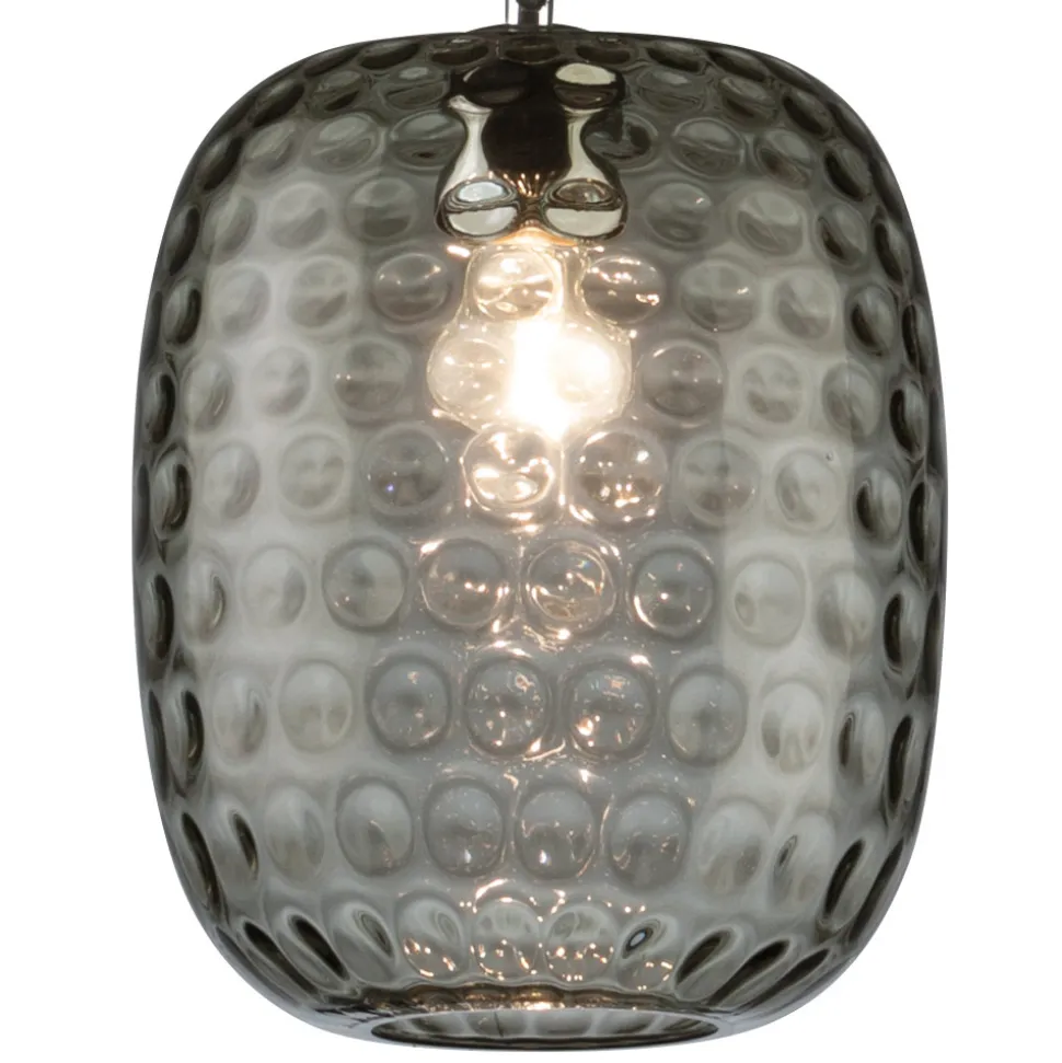 Lampada Sospesa in Vetro Veneziano e Metallo Cromato Made in Italy - Calima