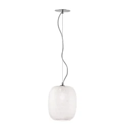 Lampada Sospesa in Vetro Veneziano e Metallo Cromato Made in Italy - Calima