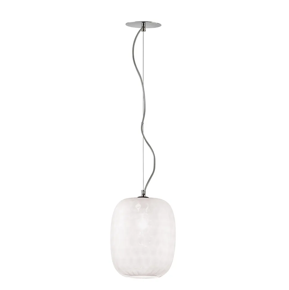 Lampada Sospesa in Vetro Veneziano e Metallo Cromato Made in Italy - Calima
