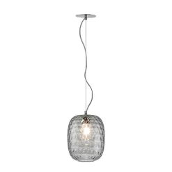 Lampada Sospesa in Vetro Veneziano e Metallo Cromato Made in Italy - Calima