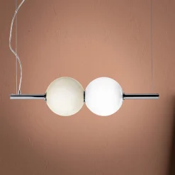 Lampada Sospesa in Vetro Veneziano Incamiciato Soffiato a Mano - Jupiter