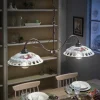 Lampada Sospesa 2 Luci in Ceramica Fatta a Mano con Passanastri - Napoli