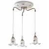 Lampada Sospesa 3 Luci in Ferro e Ceramica Dipinta a Mano Vintage - Chieti